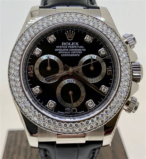 rolex daytona weiss gold|rolex diamond set dial.